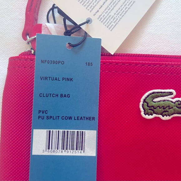 Lacoste Bright Pink Wristlet Clutch NWT 8.25”L x 5”’W - Picture 4 of 4